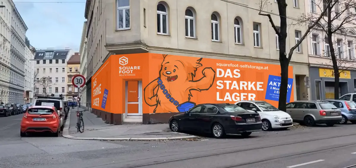 Site Squarefoot avec façade « Das starke Lager »